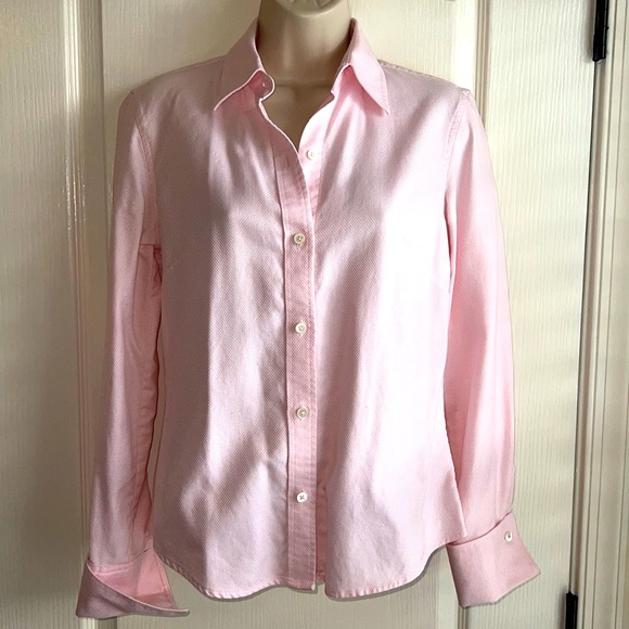 Pink Banana Republic Button Down Textured Blouse - Picture 2 of 6